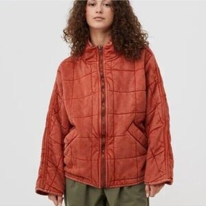 Free People Dolman Quilted Jacket NWT Myrrh Color Women's Large